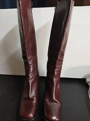 Vero Cuoio Made In Italy Womens Zippered Riding Boots Brown Size 41~10.5 US • $44.99