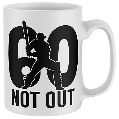 £14.99 • Buy 60 Not Out Birthday Mug Cricket Him Gift 60th Sports Wicket Batsman Men