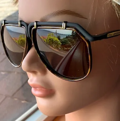 VIntage New TED LAPIDUS Oversized Sunglasses NOS Tortoise BlackMade France VTG • $455