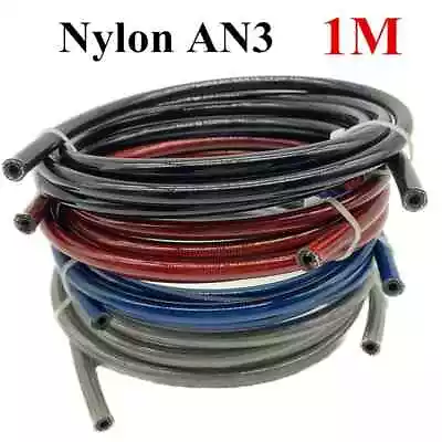 3FT AN3 1/8  Motorcycle Stainless Steel Braided Nylon Fuel Hose Oil Brake Line • $8.45