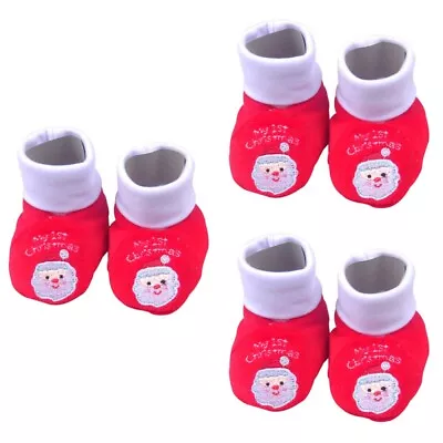  Set Of 3 Baby Christmas Shoes Toddler Slipper Embroidered Boots • £13.32
