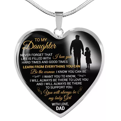 To My Daughter Necklace Heart - Father And Daughter Pendant Gifts From Daddy's • $27.99