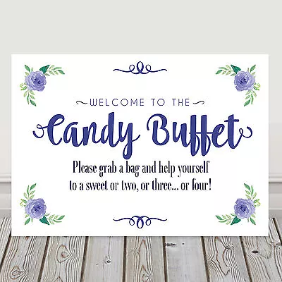 Navy Blue Candy Buffet Sweet Table Sign For Wedding And Parties 3 FOR 2 (N8) • £4.40