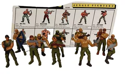Lot 1986 Mattel Guts Jungle Fighters Action Figure Complete Set Of 10 & Card  • $48.74