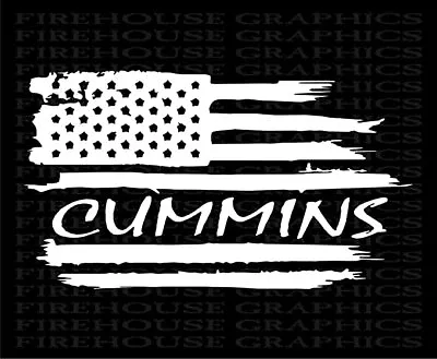 $8.99 • Buy Cummins Turbo Diesel American Flag Window Sticker Decal