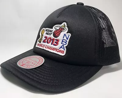 Mitchell & Ness Snapback Trucker Hat Miami Heat 2013 NBA World Champions Black • $28.89