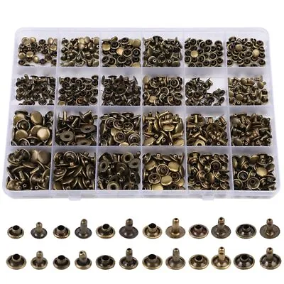 360PCS Metal Double-sided Rivets Studs Round Rivet Buckle Kit For Leather Belt • $16.85