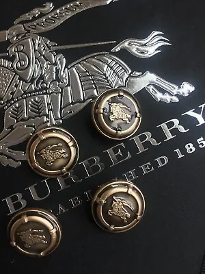 Set Of 4 BURBERRY Raised PRORSUM Gold Tone Bronze Blazer Metal Buttons 7/8  NEW • $23.95