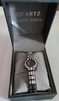 Mark Naimer Adriana Ladies Vintage Quartz Silver Watch Crystal Stainless #2534 • $1.99