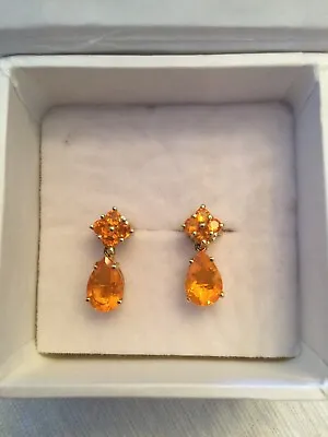 Mexican Fire Opal 14 KT Earrings • $750