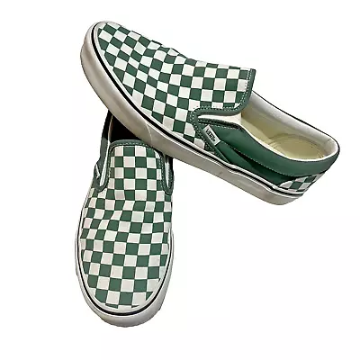 Vans Green Slip-on Classic Checker Shoes Size: US Mens 11 • $79.99
