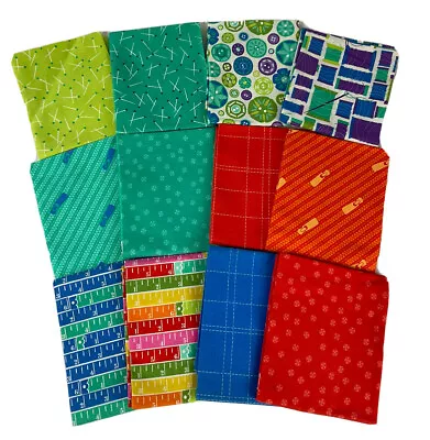 Gina Martin Sewing Box Fabric 12 Fat Quarter Bundle Moda Cotton READ DESCRIPTION • $17.50