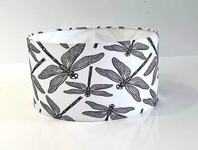 New Dragonfly Print Black White Lamp Shade Pendant Shade 30cm Drum • £22.99