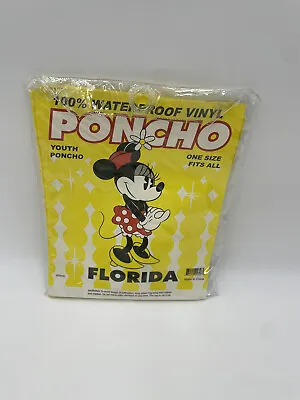 NIB! Vintage Disney Minnie Mouse Florida Youth Kids Childrens Poncho • $8.90
