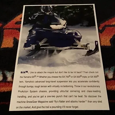 🏁 ‘00 YAMAHA SXR 700 Snowmobile Poster Semi Vintage Sled  ((ATTACK’S HARDER)) • $21.88