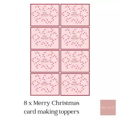 8 Candy Cane Merry Christmas Card Making Sentiments Embellishments Craft Toppers • £3.49