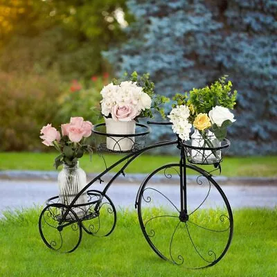 $42.95 • Buy 32  Tricycle Plant Stand Flower Pot Cart Holder Patio Holder Outdoor Display 