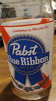 1844 ~ Pabst Blue Ribbon Bar Glass ~ PBR Can Beer Mug Barware • $10.99