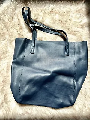    J.Crew    Downing Blue Pebbled Leather Tote Handbag Purse • $25