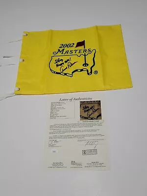 Arnold Palmer Autographed 2002 Masters Flag With Inscription Golf JSA Certified • $509.96