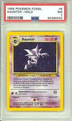 $3.25 • Buy Haunter 1999 Pokemon Fossil Unlimited Holo Wotc #6 Psa 7 Near Mint 5503