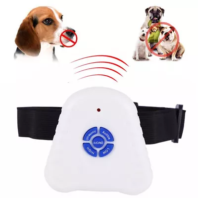 Anti Bark Collar Stop Dog Barking Collar Ultrasonic Training Device Deterrent UK • £4.24