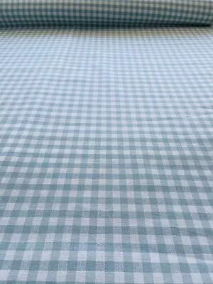 Laura Ashley Gingham Duck Egg Fabric (Per Metre) • £22.99