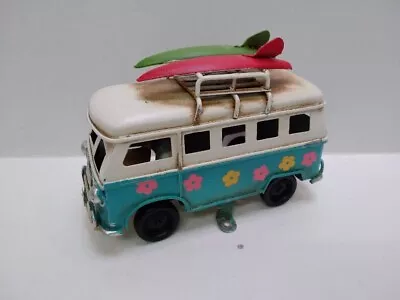 Hand Made Tin Toy Retro SURF BOARD WAGON 110mm Long With Roof Rack  No Box   • $35