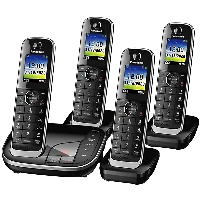 £109.99 • Buy Panasonic KX-TGJ324EB Quad Cordless Phone Answer Machine Home Call Block