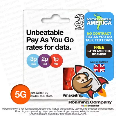 🚀 LATIN AMERICA 5G DATA TALK TEXT PAYG Travel SIM Hotspot Roaming NO CONTRACT • $9.97