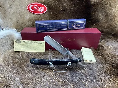 W R Case Straight Razor Smooth Black Handles Mint In Factory Coffin CA20975 • $435