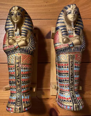 Eqyptian King Tut Tomb Statue Sarcophagus Box Mummy Vintage 80s Lot Of 2 • £28.94