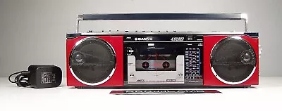 Vtg SANYO M7780K Red Mini Micro BOOMBOX Cassette Player & 4-Band RADIO 80s Japan • $220