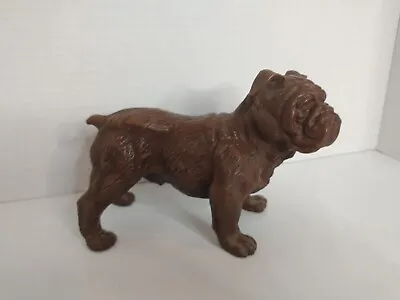 Vintage Brown Resin English Bulldog Figurine - Charming 6-Inch Table Decor • $25.99