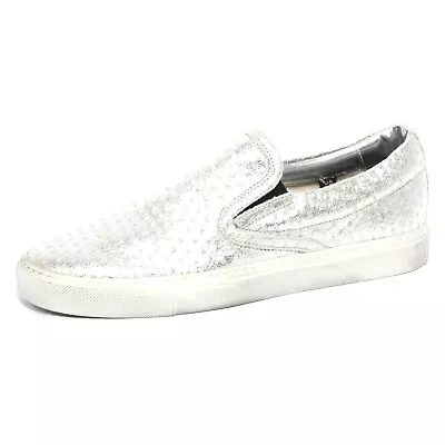 B1095 Sneaker Donna P448 E6 SLIPON Scarpa Argento Shoes Women • $237.60