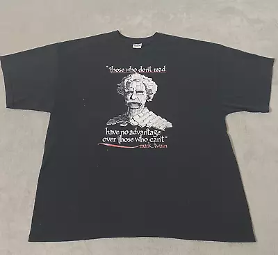 Vintage Mark Twain T Shirt Tee Adult Size 2XL XXL Gildan Graphic Logo Cotton VTG • $39