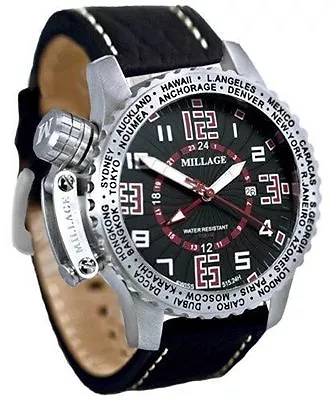 Millage Moscow Collection Men Wrist Luxury Watch - BLK-RD-BLK-LB • $1499.99