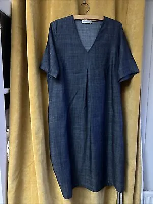 £22 • Buy Dress David Napier Linen Tencel Chambray Blue 14 (coord Jacket Available Too)
