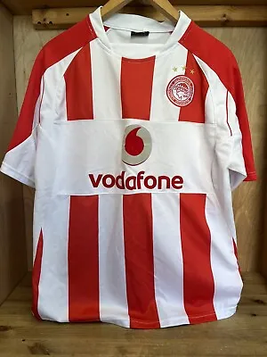 2007-08 Olympiakos Home Shirt Golden Goal Size L Kovacevic #9 Replica • £27.99