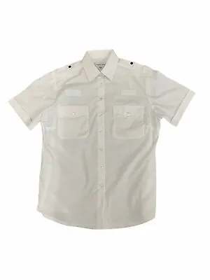 £9.95 • Buy New Double Two Female White Short Sleeve Shirt With Epaulettes Loops FSW06