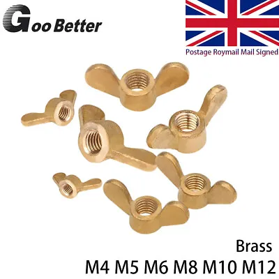 £2.88 • Buy Butterfly Wing Nuts M4 M5 M6 M8 M10 M12 Brass Metric For Screws Bolts  DIN 315