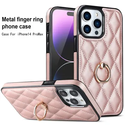 $13.99 • Buy For IPhone 14 13 12 11 Pro Max XS SE/8/7 Plus Case Shockproof Leather Ring Cover