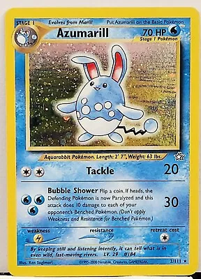 Pokémon TCG Azumarill Neo Genesis 2/111 Holo Unlimited Holo Rare • $5.99