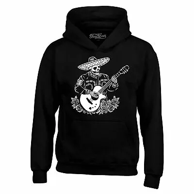Mariachi Skeleton Guitar Hoodies Day Of The Dead Halloween Sweatshirts • $35.99