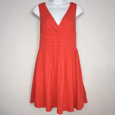 Meghan Los Angeles Dress Womens S Orange Beaded Tank Raceback Cotton Blend Midi • $29.31