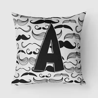 Moustache Initial Fabric Decorative Pillow Letter A • $46.68