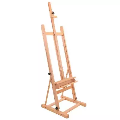 Wooden Beechwood Adjustable H-Frame Studio Easel Artist Storage Tray 48  Canvas • $109.99