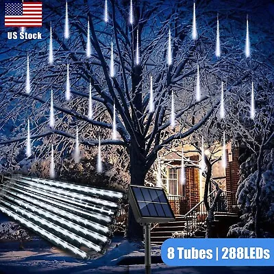 288 LED Solar Lights Meteor Shower Rain Tree String Light Outdoor Garden Lights • $14.99