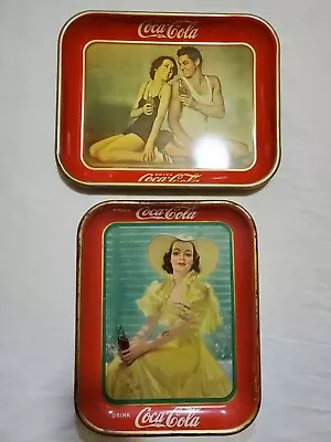 1934/38 Vtg Coca-cola Advertising Trays - Pre Owned/ Nice • $151.99