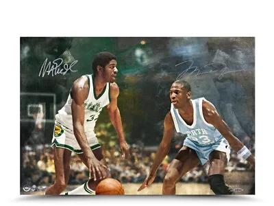 Michael Jordan Magic Johnson Autographed 16X24 Photo  Rem. The Times  #/100 UDA • $5995